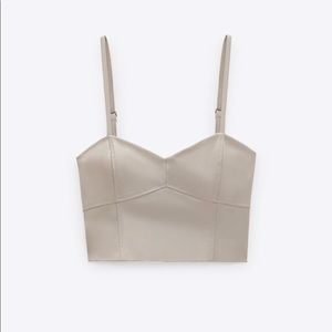 Zara Faux Leather Crop Top